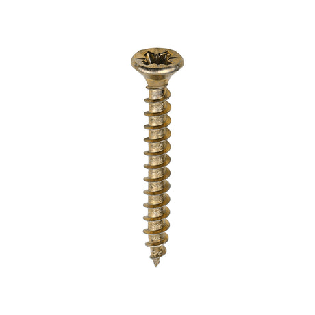 This is an image of Timco - Solo Chipboard & Woodscrews - PZ - Double Countersunk - Yellow 3.5 x 30mm - (200 PCS Box) 35030SOLOC