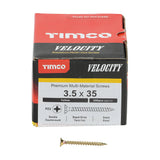 This is an image of Timco - Velocity Premium Multi-Use Screws - PZ - Double Countersunk - Yellow 3.5 x 35mm - (200 PCS Box) 35035VY