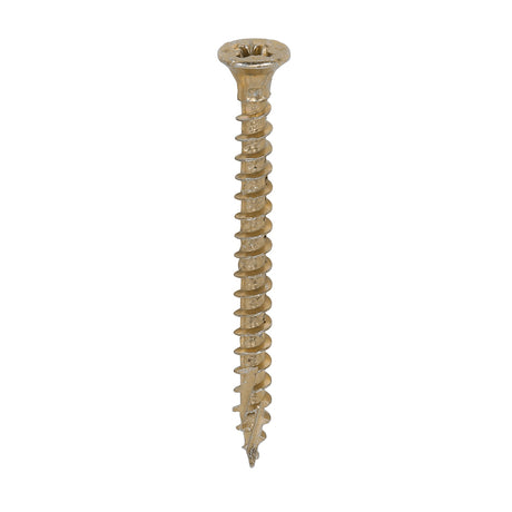 This is an image of Timco - C2 Strong-Fix Screws - PZ - Double Countersunk - Twin-Cut - Yellow 3.5 x 40mm - (200 PCS Box) 35040C2