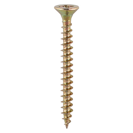 This is an image of Timco - Solo Chipboard & Woodscrews - PZ - Double Countersunk - Yellow 3.5 x 50mm - (200 PCS Box) 35050SOLOC