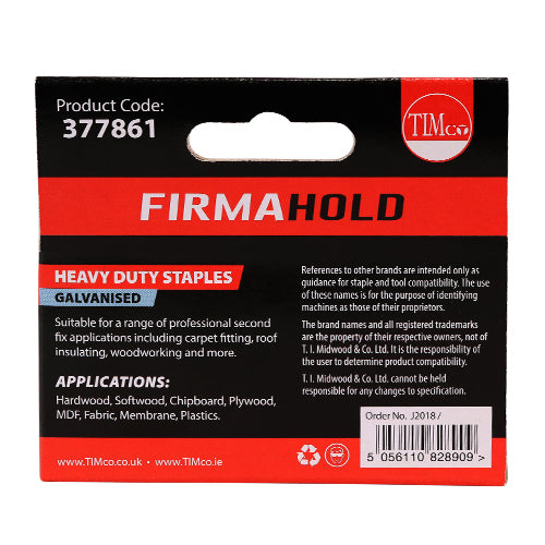 This is an image of Timco - Heavy Duty Staples - Chisel Point - Galvanised 14mm (1000 PCS Box) 377861
