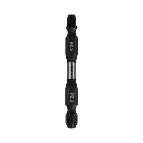 This is an image of Timco - Impact Driver Bits - PZ - Double Ended No.3 x 65 (2 Pieces Blister Pack) 3PZ65X6