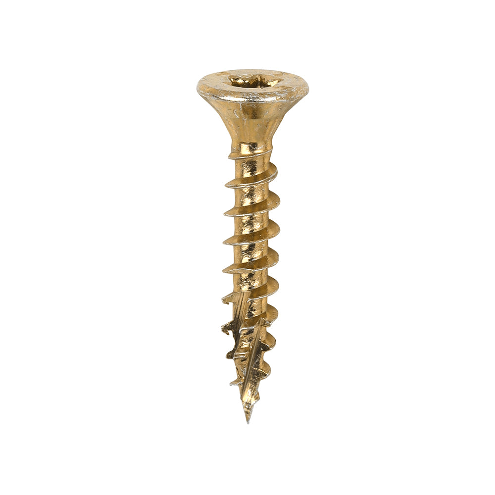 This is an image of Timco - C2 Clamp-Fix Screws - TX - Double Countersunk with Ribs - Twin-Cut - Yellow 4.0 x 25mm - (200 PCS Box) 40025C2C