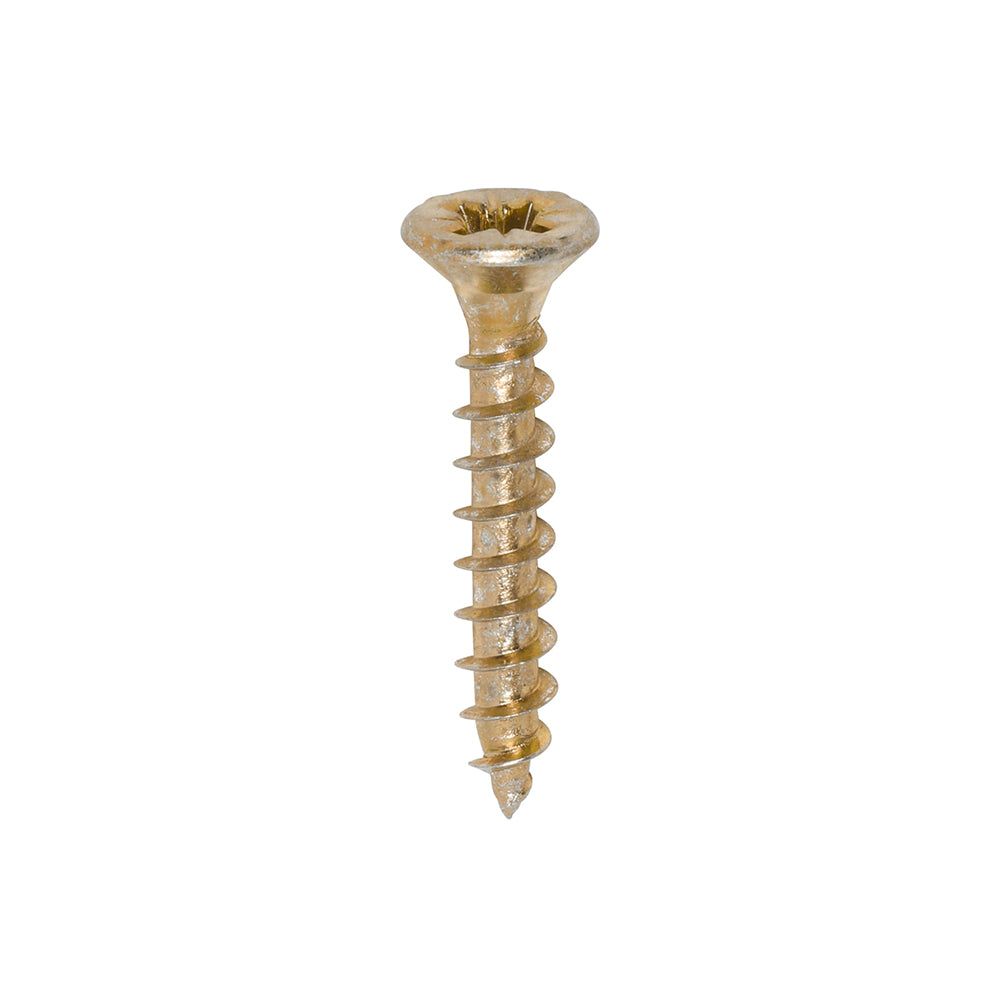 This is an image of Timco - Solo Chipboard & Woodscrews - PZ - Double Countersunk - Yellow 4.0 x 25mm - (200 PCS Box) 40025SOLOC