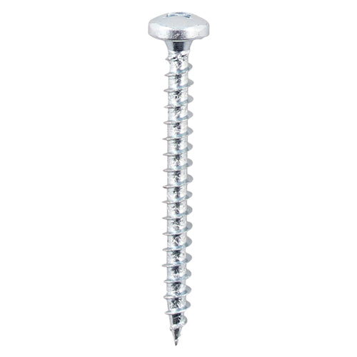 This is an image of Timco - Solo Chipboard & Woodscrews - SQ - Pan - Zinc 4.0 x 25mm - (200 PCS Box) 40025SQPSZ