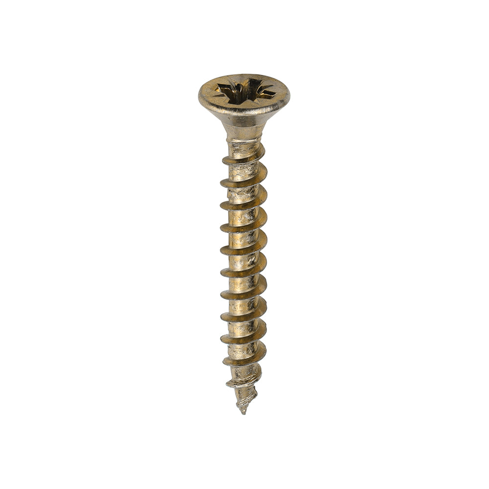This is an image of Timco - Solo Chipboard & Woodscrews - PZ - Double Countersunk - Yellow 4.0 x 30mm - (200 PCS Box) 40030SOLOC
