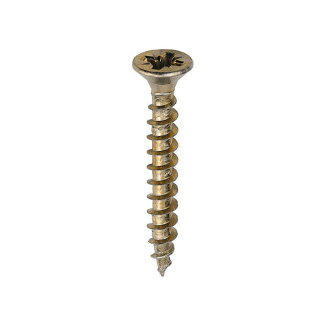 This is an image of Timco - Solo Chipboard & Woodscrews - PZ - Double Countersunk - Yellow 4.0 x 30mm - (200 PCS Box) 40030SOLOC