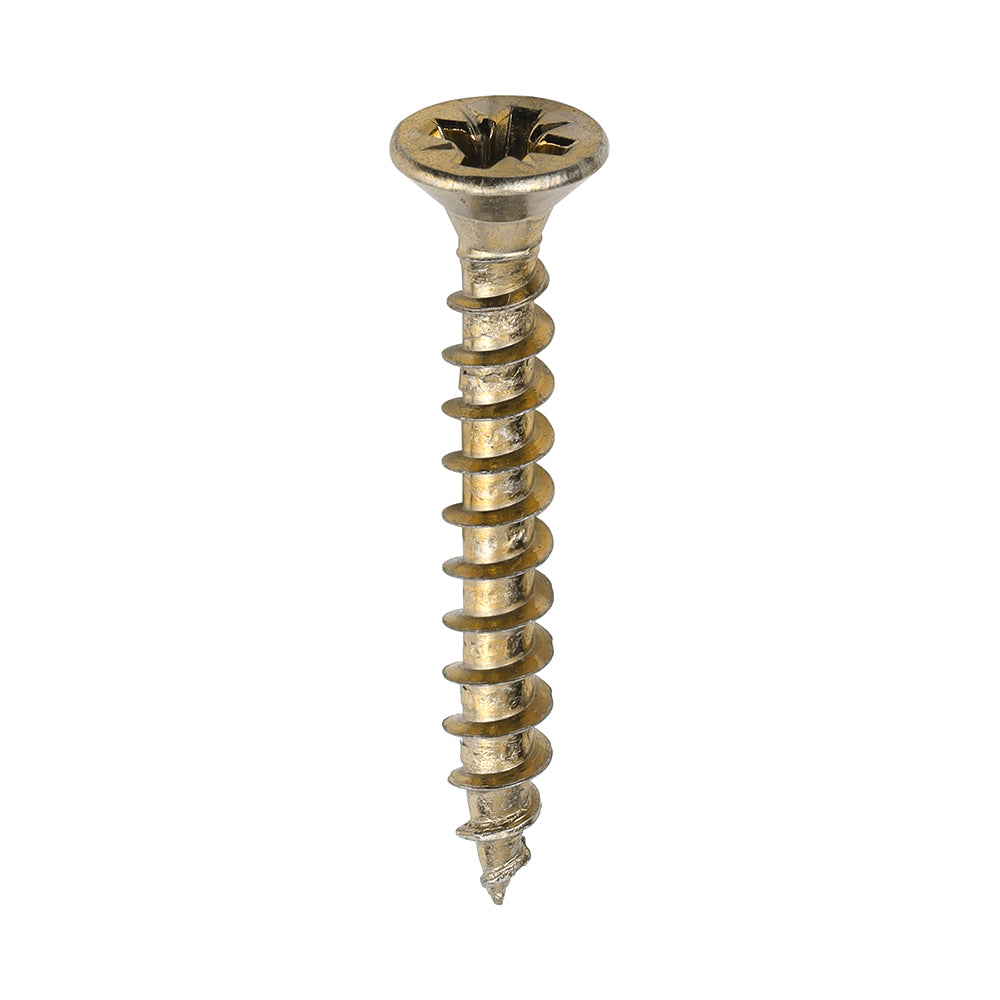 This is an image of Timco - Solo Chipboard & Woodscrews - Industry Pack - PZ - Double Countersunk - Yellow 4.0 x 30mm - (1000 PCS Box) 40030SOLOIND