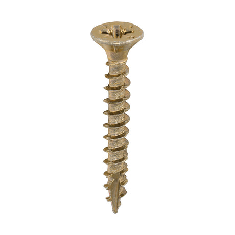 This is an image of Timco - Velocity Premium Multi-Use Screws - PZ - Double Countersunk - Yellow 4.0 x 30mm - (1000 PCS Box) 40030VYIND