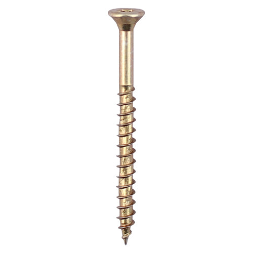 This is an image of Timco - Velocity Premium Multi-Use Screws - PZ - Double Countersunk - Yellow 4.0 x 35mm - (200 PCS Box) 40035VY