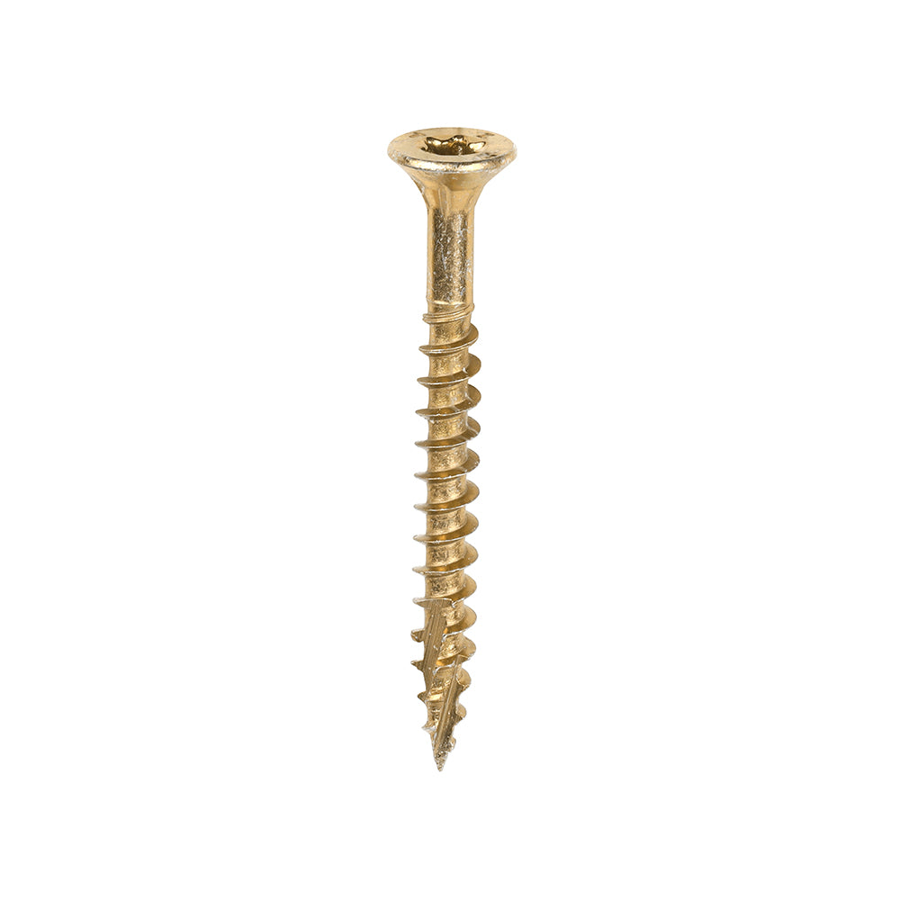 This is an image of Timco - C2 Clamp-Fix Screws - TX - Double Countersunk with Ribs - Twin-Cut - Yellow 4.0 x 40mm - (200 PCS Box) 40040C2C