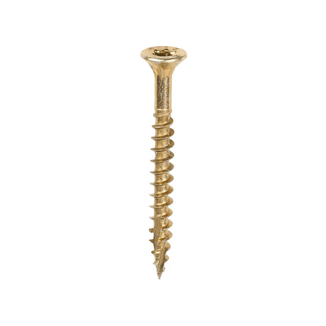 This is an image of Timco - C2 Clamp-Fix Screws - TX - Double Countersunk with Ribs - Twin-Cut - Yellow 4.0 x 40mm - (200 PCS Box) 40040C2C