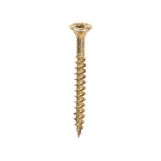 This is an image of Timco - C2 Clamp-Fix Screws - TX - Double Countersunk with Ribs - Twin-Cut - Yellow 4.0 x 40mm - (200 PCS Box) 40040C2C