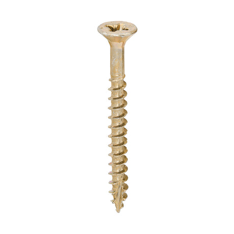 This is an image of Timco - Velocity Premium Multi-Use Screws - PZ - Double Countersunk - Yellow 4.0 x 40mm - (1000 PCS Box) 40040VYIND