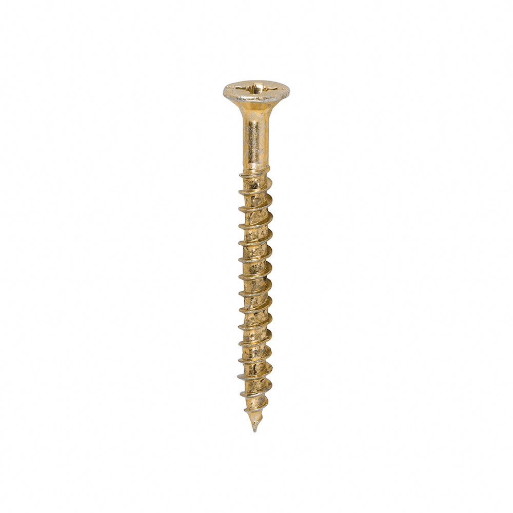 This is an image of Timco - Velocity Premium Multi-Use Screws - PZ - Double Countersunk - Yellow 4.0 x 40mm - (1200 PCS Tub) 40040VYTUB