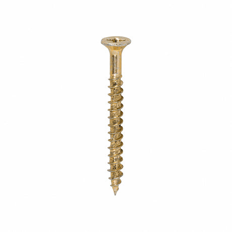 This is an image of Timco - Velocity Premium Multi-Use Screws - PZ - Double Countersunk - Yellow 4.0 x 40mm - (1200 PCS Tub) 40040VYTUB