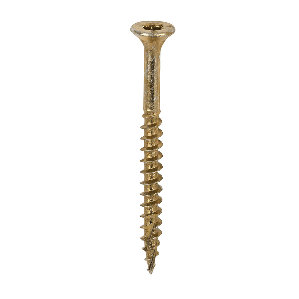 This is an image of Timco - C2 Clamp-Fix Screws - TX - Double Countersunk with Ribs - Twin-Cut - Yellow 4.0 x 45mm - (200 PCS Box) 40045C2C