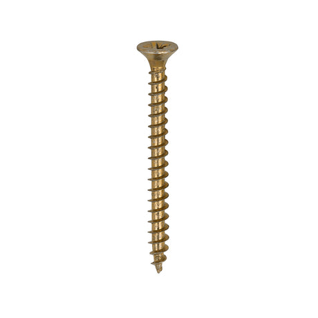 This is an image of Timco - Solo Chipboard & Woodscrews - PZ - Double Countersunk - Yellow 4.0 x 45mm - (200 PCS Box) 40045SOLOC