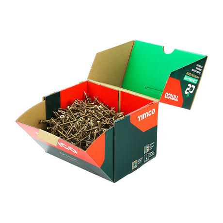 This is an image of Timco - C2 Strong-Fix Screws - PZ - Double Countersunk - Twin-Cut - Yellow 4.0 x 50mm - (1000 PCS Box) 40050C2IND