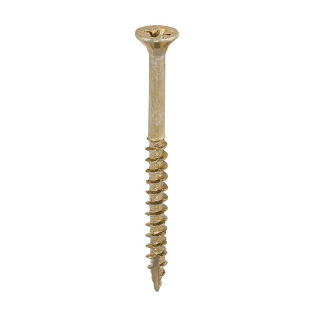 This is an image of Timco - Velocity Premium Multi-Use Screws - PZ - Double Countersunk - Yellow 4.0 x 50mm - (1000 PCS Box) 40050VYIND