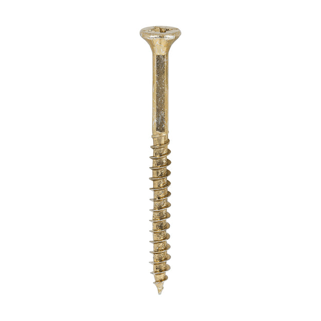 This is an image of Timco - Velocity Premium Multi-Use Screws - PZ - Double Countersunk - Yellow 4.0 x 50mm - (800 PCS Tub) 40050VYTUB