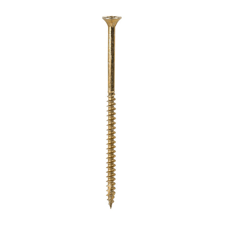 This is an image of Timco - C2 Clamp-Fix Screws - TX - Double Countersunk with Ribs - Twin-Cut - Yellow 4.0 x 80mm - (200 PCS Box) 40080C2C