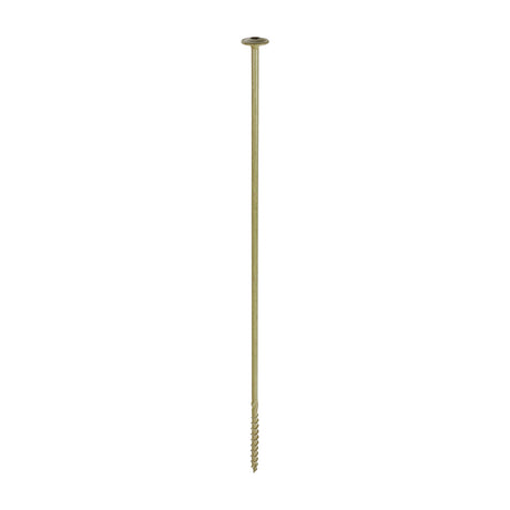 This is an image of Timco - Timber Frame Construction & Landscaping Screws - Wafer - Exterior - Green Organic 8.0 x 400mm - (25 PCS Box) 400INW