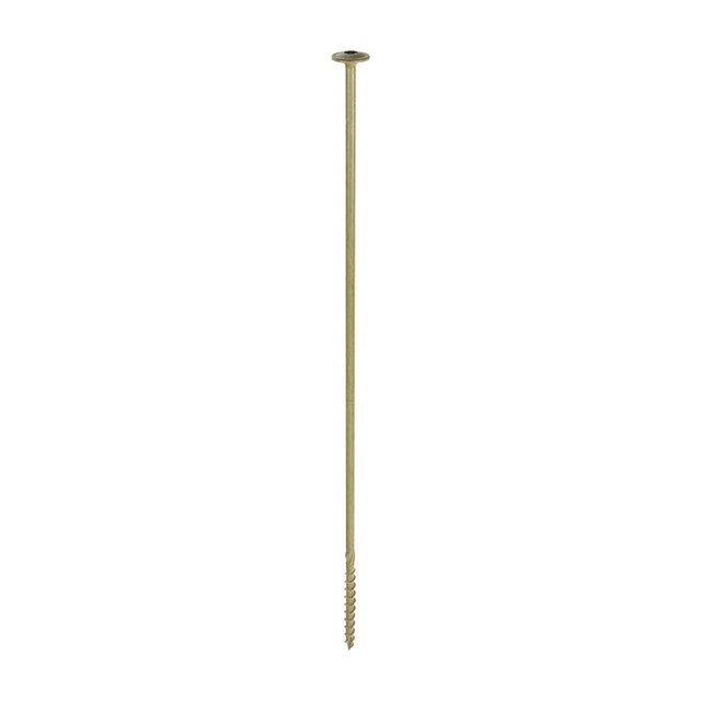 This is an image of Timco - Timber Frame Construction & Landscaping Screws - Wafer - Exterior - Green Organic 8.0 x 400mm - (25 PCS Box) 400INW