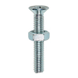 This is an image of Timco - Machine Screws - PZ - Countersunk & Hex Nuts - Zinc M4 x 25mm - (30 PCS TIMpac) 4025CPMHNP