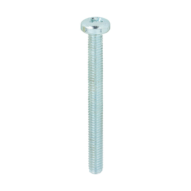 This is an image of Timco - Metric Threaded Machine Screws - PZ - Pan Head - Zinc M4 x 40mm - (100 PCS Box) 4040PPM