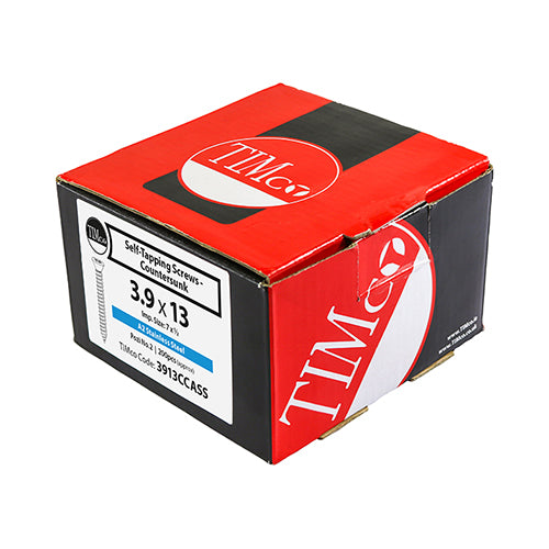 This is an image of Timco - Metal Tapping Screws - PZ - Countersunk - Self-Tapping - A2 Stainless Steel 4.2 x 25mm - (200 PCS Box) 4225CCASS
