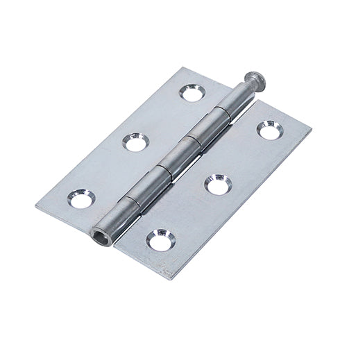 This is an image of Timco - Plain Butt Hinge - Loose Pin (1840) - Zinc 75 x 50 (1 Pairs Plain Bag) 434642