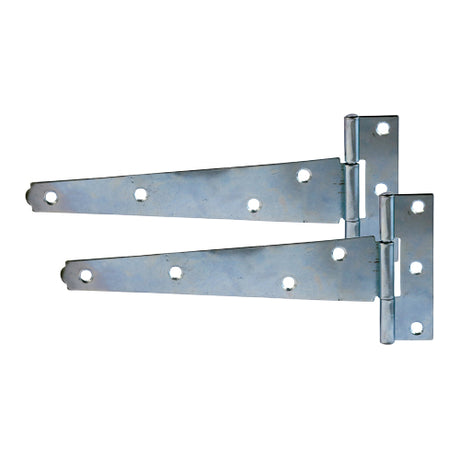 This is an image of Timco - Pair of Light Tee Hinges - Zinc 12" (1 Pairs Plain Bag) 442214