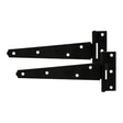 This is an image of Timco - Pair of Light Tee Hinges - Black 12" (1 Pairs Plain Bag) 442268