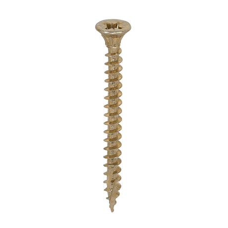 This is an image of Timco - C2 Strong-Fix Screws - PZ - Double Countersunk - Twin-Cut - Yellow 4.5 x 50mm - (200 PCS Box) 45050C2