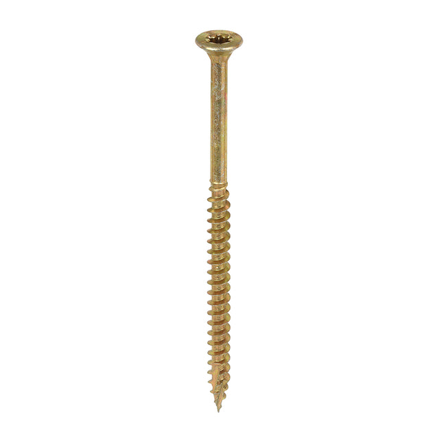 This is an image of Timco - C2 Clamp-Fix Screws - TX - Double Countersunk with Ribs - Twin-Cut - Yellow 4.5 x 80mm - (200 PCS Box) 45080C2C