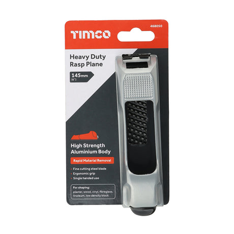 This is an image of Timco - Heavy Duty Rasp Plane 145mm / 6" (1 Each Backing Card) 468050