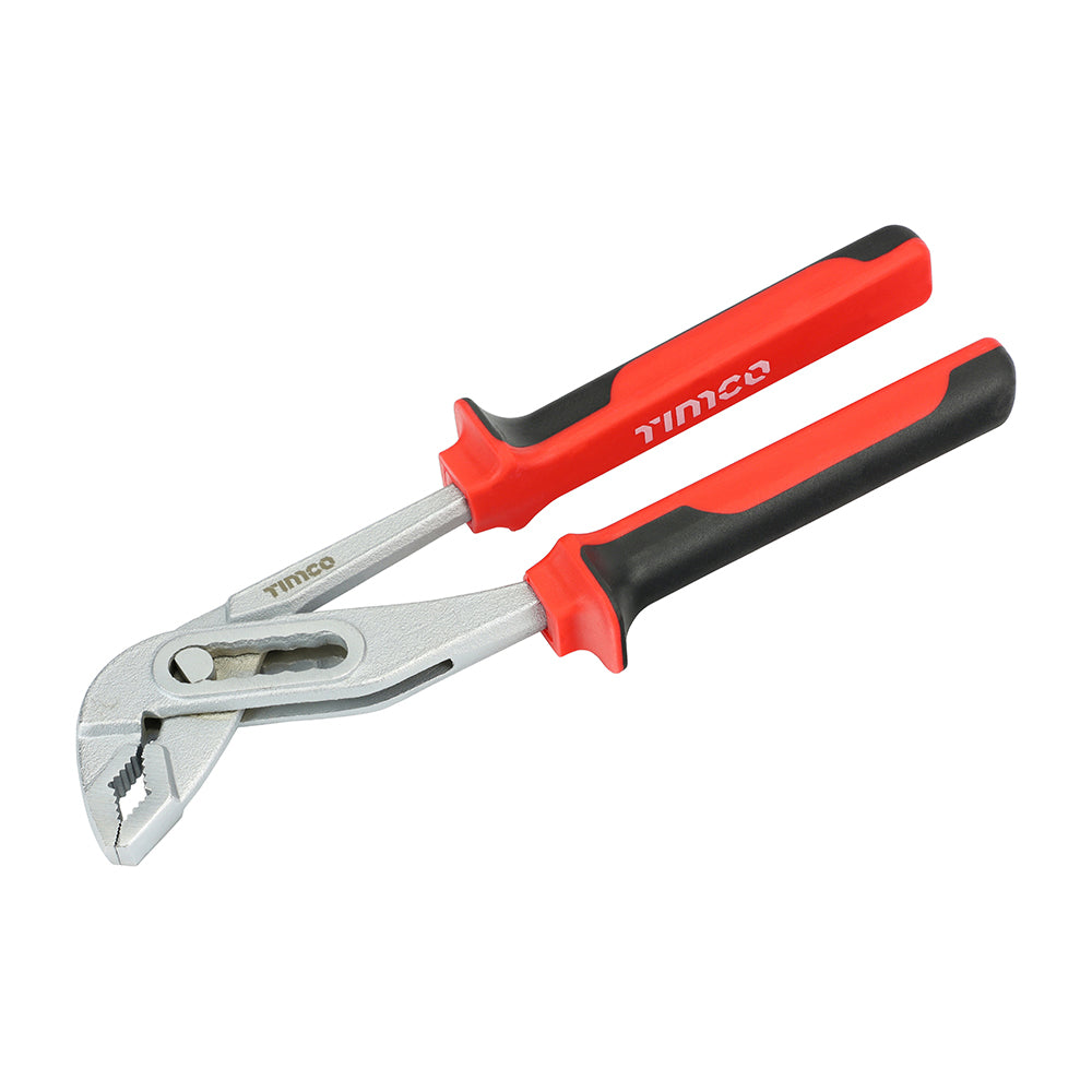 This is an image of Timco - Water Pump Pliers 8" (1 Each Backing Card) 468170