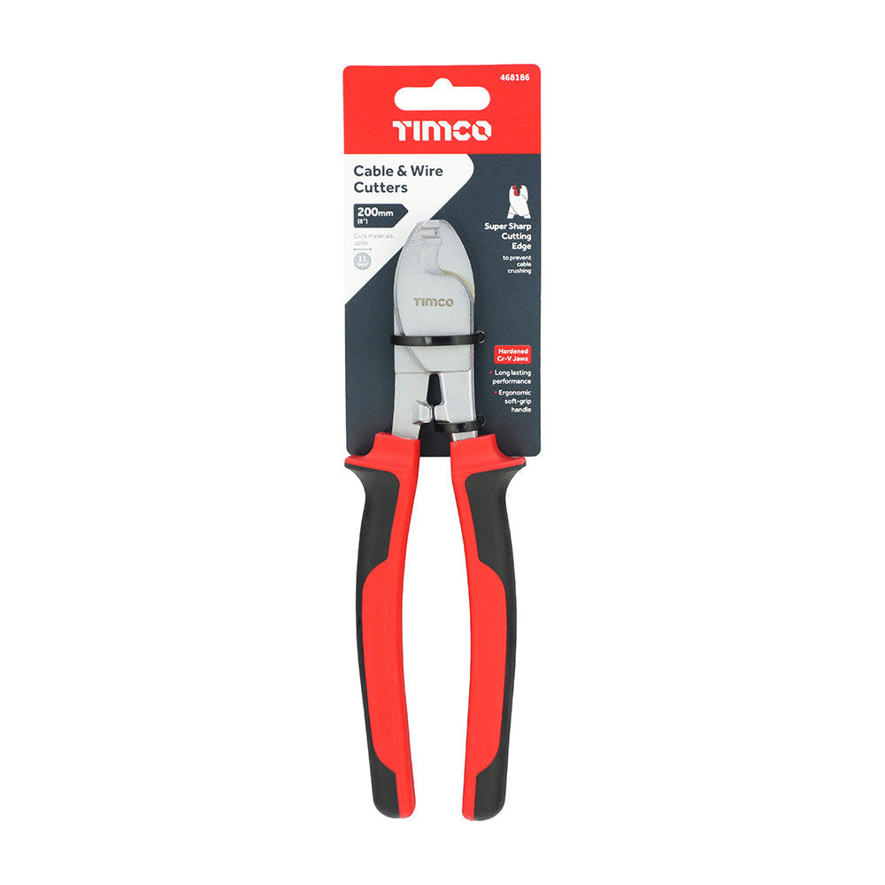 This is an image of Timco - Cable & Wire Cutters 8" (1 Each Backing Card) 468186