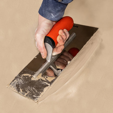 This is an image of Timco - Professional Plasterers Trowel - Stainless Steel 4 1/2 x 13" (1 Each Backing Card) 468204