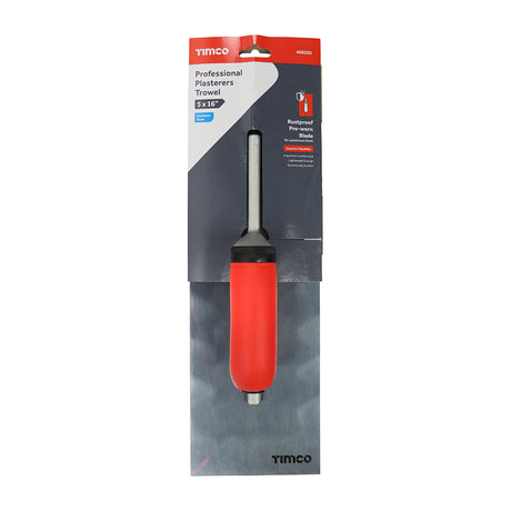 This is an image of Timco - Professional Plasterers Trowel - Stainless Steel 5 x 16" (1 Each Backing Card) 468205