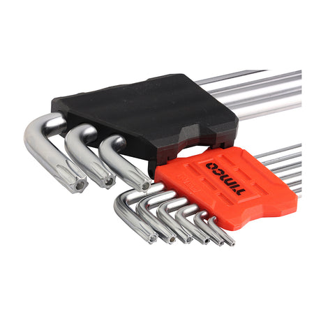 This is an image of Timco - Long Arm TX Drive Key Set 9pcs (9 Pieces Blister Pack) 468222