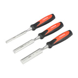 This is an image of Timco - Bevel Edge Wood Chisel Set 3pcs (3 Pieces Blister Pack) 468248
