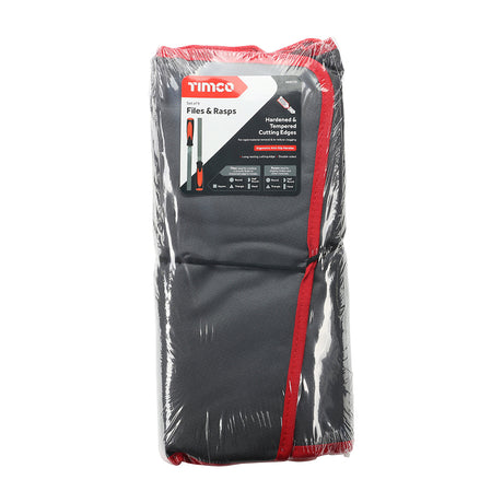 This is an image of Timco - File & Rasp Set 9pcs (9 Pieces Fabric Case) 468250