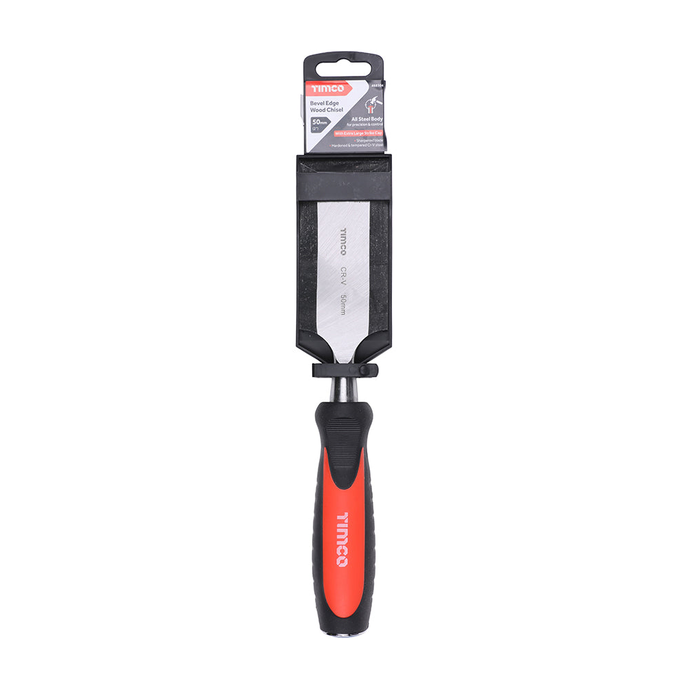 This is an image of Timco - Bevel Edge Wood Chisel 50mm (1 Each Clip) 468304