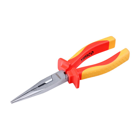 This is an image of Timco - VDE Long Nose Pliers 8" (1 Each Backing Card) 468463