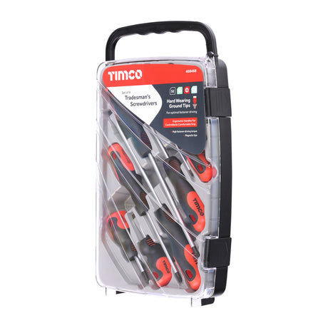 This is an image of Timco - Tradesman's Screwdriver Set 9pcs (9 Pieces Case) 468468