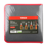 This is an image of Timco - VDE Pliers & Screwdriver Set 6pcs (6 Pieces Fabric Case) 468767