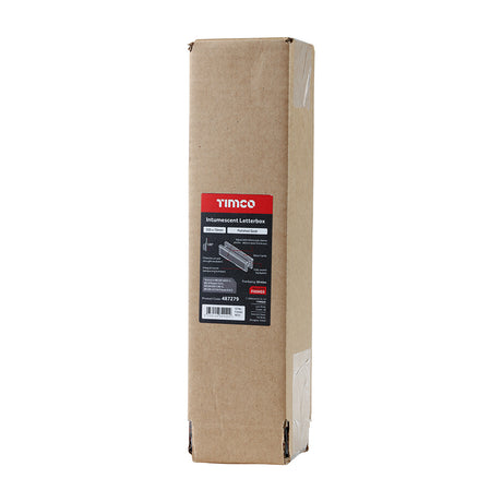 This is an image of Timco - Intumescent Letterbox - Polished Gold - Black Frame 305 x 70 (1 Each Box) 487279