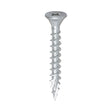 This is an image of Timco - C2 Exterior Strong-Fix Screws - PZ - Double Countersunk with Ribs - Twin-Cut - Silver 5.0 x 40mm - (200 PCS Box) 50040C2SBX